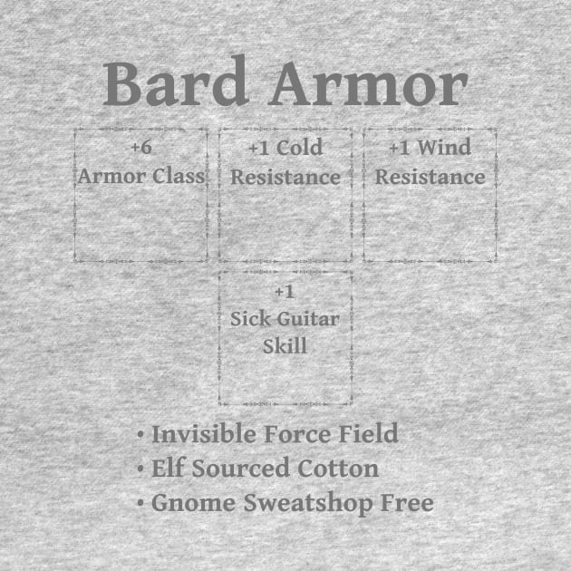 Bard Armor: Role Playing DND 5e Pathfinder RPG Tabletop RNG by rayrayray90